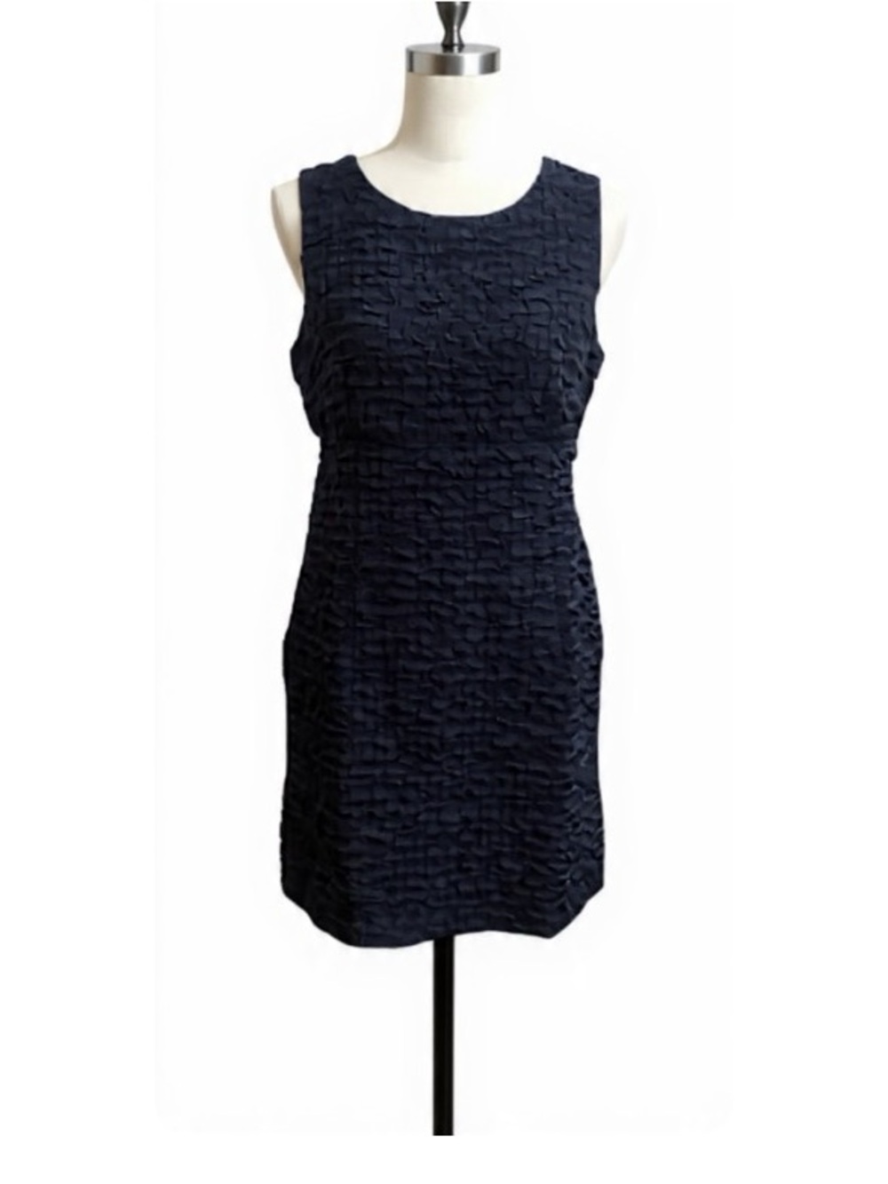 MICHAEL Michael Kors Crinkle Textured Sleeveless Sheath Dress Size 14 Navy